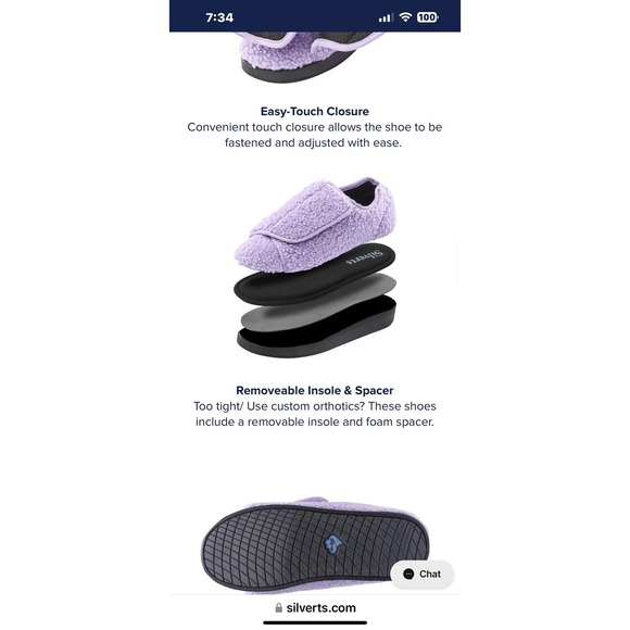 Silverts Slippers Shoes Mens 8 Womens 10 Extra Wide Easy Hook Loop SV15100 Black - Picture 7 of 16